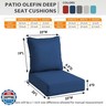 Sundale Outdoor Olefin Deep Seat Cushion, Patio Chair Cushion and Pillow, Water-Resistant Sectional Sofa Pad with Straps Dark Blue, 23 x 26 x 6 Inches