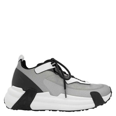 Pre-owned Moncler Ladies Compassor Galaxis Lace-up Sneakers In White