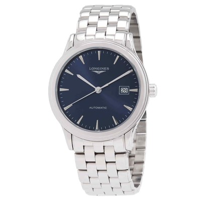 Флагманские мужские часы Longines с автоматическим синим циферблатом L49844926