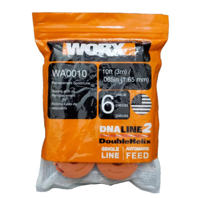 WORX WA0010 6-Pack Replacement Trimmer Line for Select Electric String Trimmers