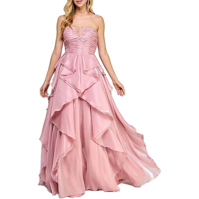 TLC Say Yes to the Dress Womens Pink Evening Dress Gown Juniors 5 BHFO 9819
