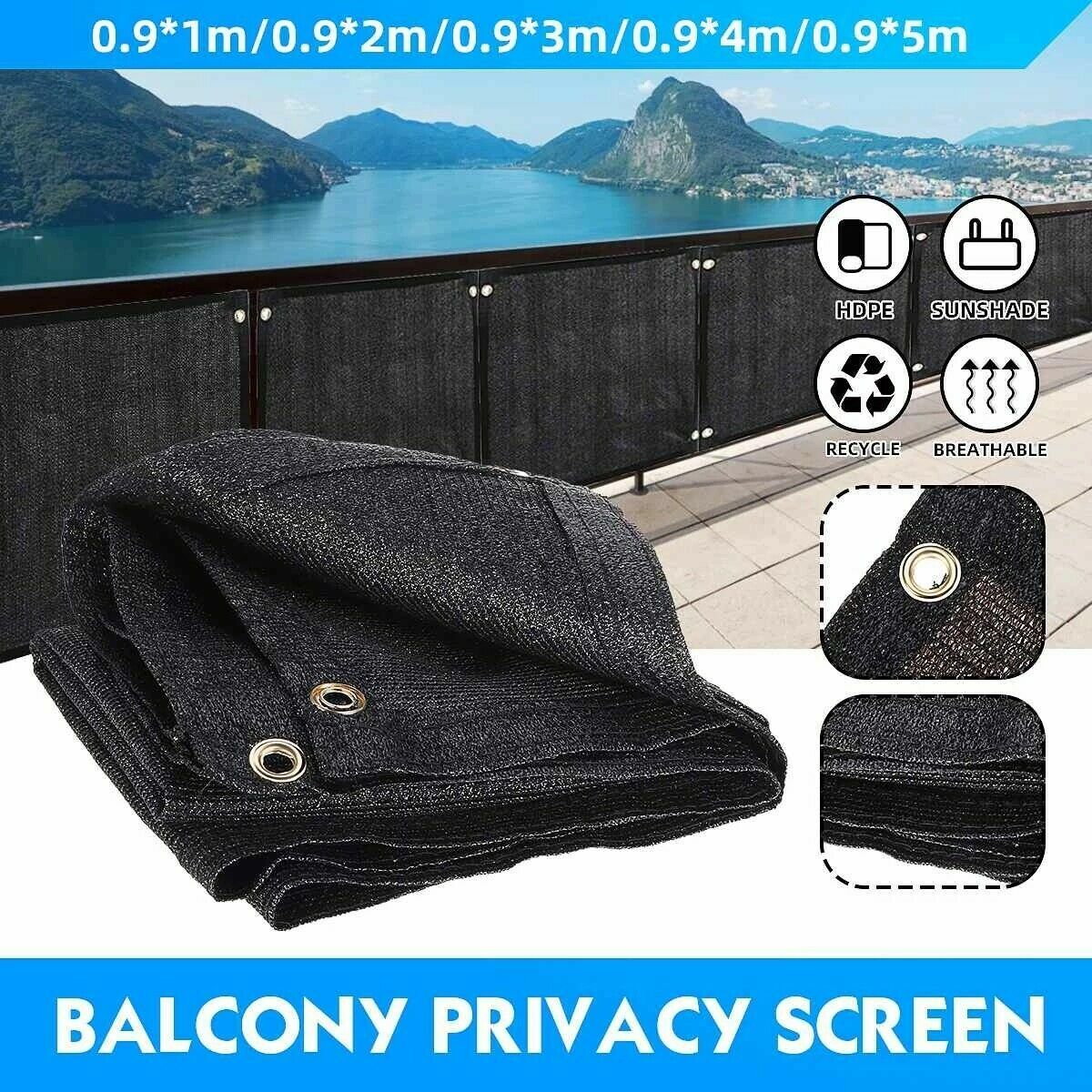 50ft Privacy Screen for Balcony Yard Garden Fence Windscreen Shade Cover Mesh