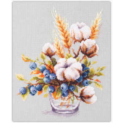 Magic Needle Zweigart Edition counted cross stitch kit ''Blooming cotton and Blue