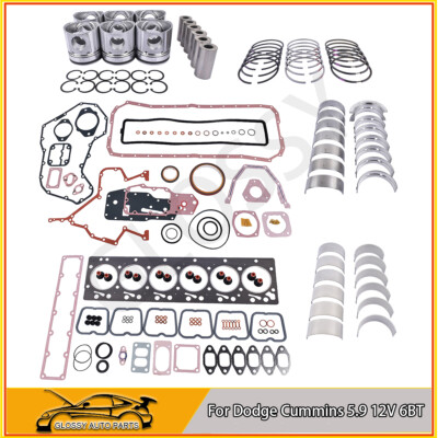For 94-98 Dodge Cummins Complete Rebuild Kit STD Standard Piston 5.9 12V 6BT