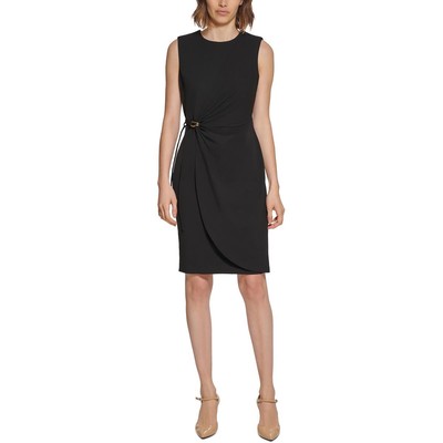 Женское офисное приталенное платье-футляр из черного крепа Calvin Klein 6 BHFO 8311