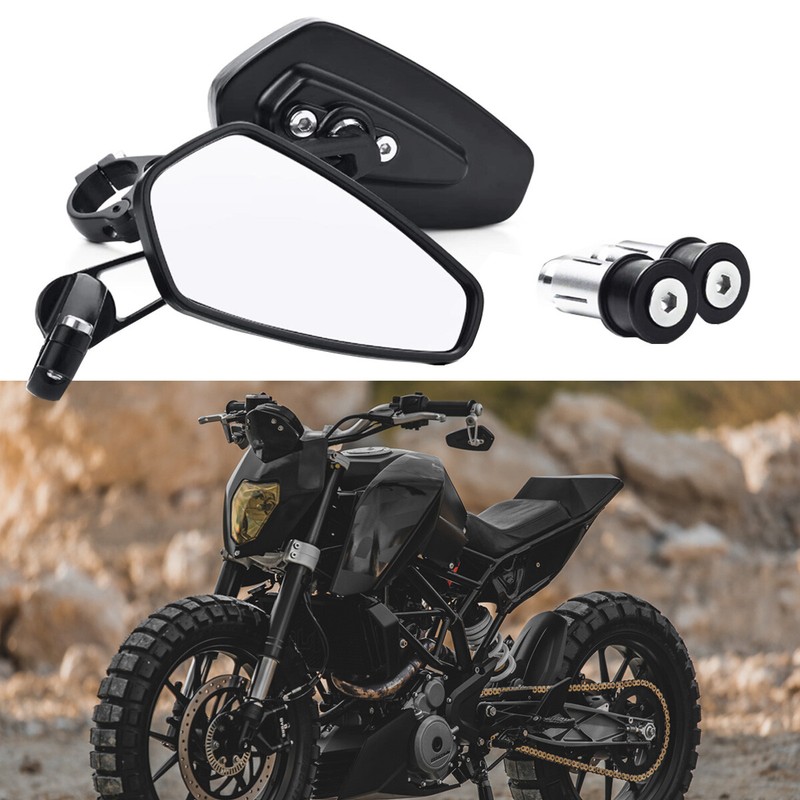 7/8" Motorcycle Bar End Mirrors Black For Yamaha FZ07 FZ09 MT07 MT09 MT03 MT10