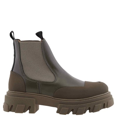 Pre-owned Ganni Kalamata Cleated Low Chelsea Boots In Check Description