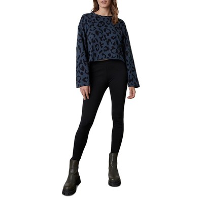 

Бархатная женская укороченная толстовка с длинными рукавами Trinity Animal Print BHFO 2994, Shadow