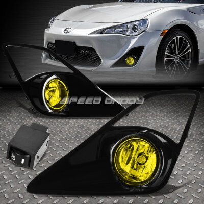 FOR 13-16 SCION FRS AMBER LENS BUMPER DRIVING FOG LIGHT LAMPS W/BEZEL+SWITCH