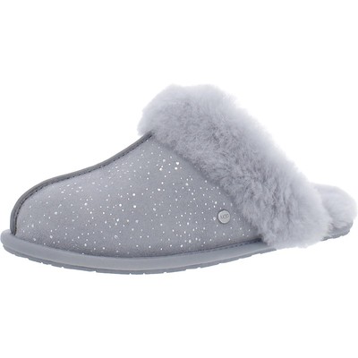 Ugg Womens Scuffette II Кожаные шлепанцы с металлическими пятнами и потертостями BHFO 5454