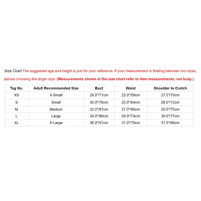 Xs Small Size Chart