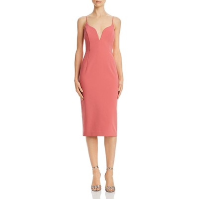 

Женское розовое приталенное платье миди с глубоким V-образным вырезом Jill Stuart  BHFO 5868, Terra
