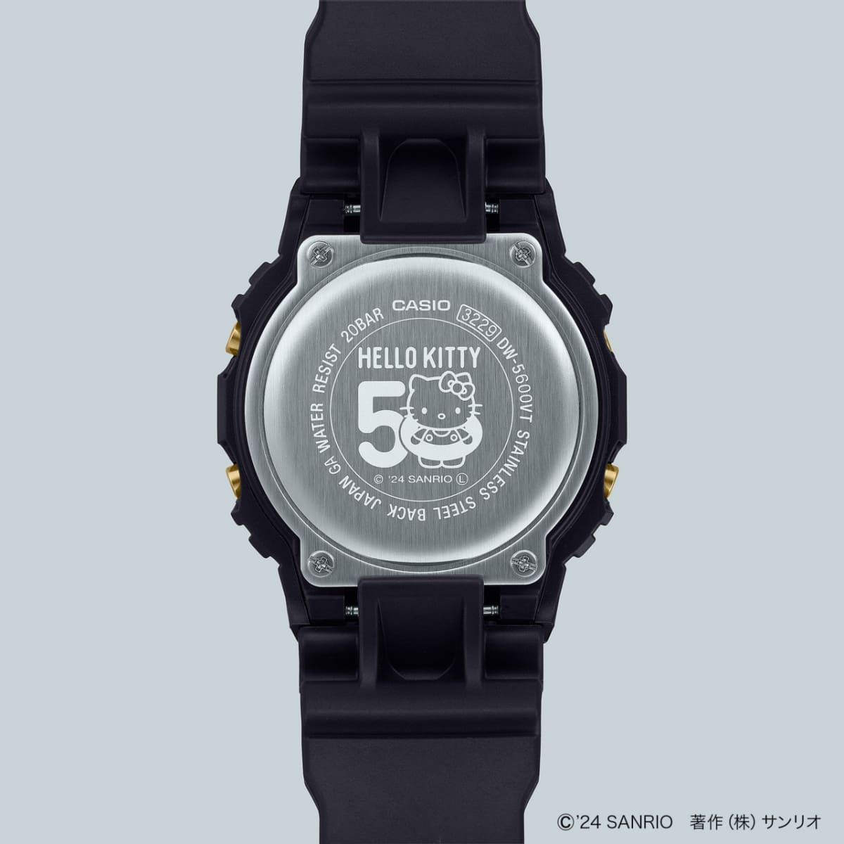 Pre-owned G-shock Hello Kitty 50th Anniversary Collaboration Dw-5600kt24-1jr Limited Black