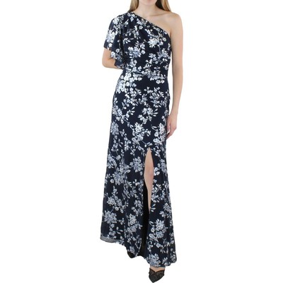 

Женское темно-синее вечернее платье с цветочным принтом Lauren Ralph Lauren  BHFO 5024, Navy/silver