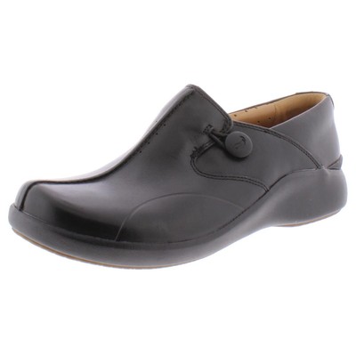 

Черные кожаные туфли на плоской подошве Clarks Womens Un Loop 2 12 Narrow (AA,N) BHFO 7412, Черный, Un Loop 2
