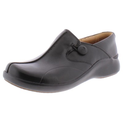 Черные кожаные туфли на плоской подошве Clarks Womens Un Loop 2 12 Narrow (AA,N) BHFO 7412