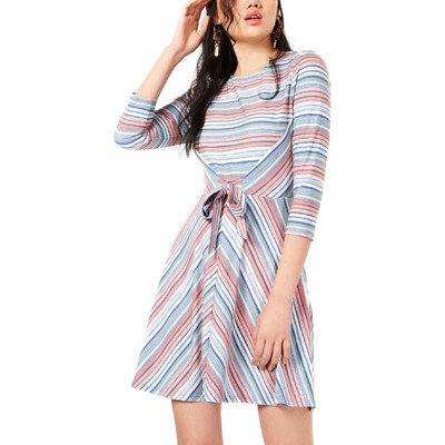 Женское повседневное мини-платье Be Bop в красную полоску с завязками на талии для юниоров L BHFO 2430