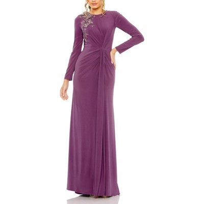 Женское официальное вечернее платье Mac Duggal с фиолетовыми украшениями, 14 BHFO 3816