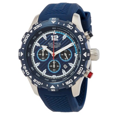 Мужские часы Nautica NST с хронографом и синим циферблатом NAPNSS401