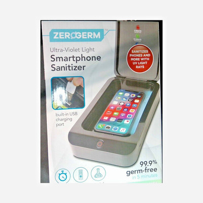 Zerogerm Ultra-Violet Light Smartphone Sanitizer Built-in USB Charger Seen On TV