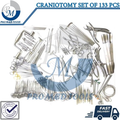 Craniotomy Set 133Pcs For Neuro Surgery Stainless Steel Instruments