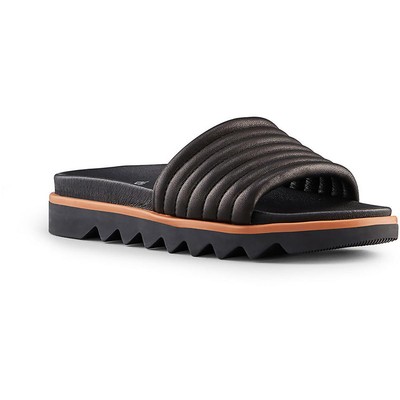 

Женские черные кожаные шлепанцы Cougar Naomi, обувь 10, средний (B,M) BHFO 4597, Черный, Naomi