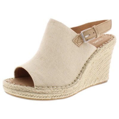 

Женские эспадрильи Toms Monica из плотной ткани бежевого цвета на танкетке 9,5 среднего размера (B,M) BHFO 6601, Natural