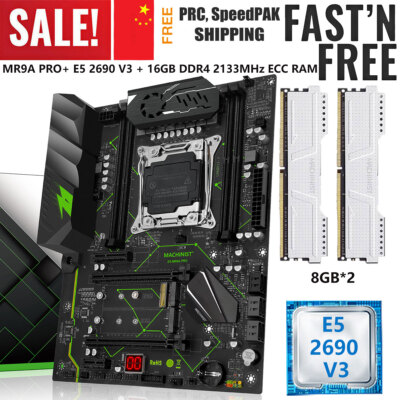 LGA 2011-3 X99 MR9A Motherboard + E5 2690 V3 CPU 16GB DDR4 2133 MHz ECC RAM M.2