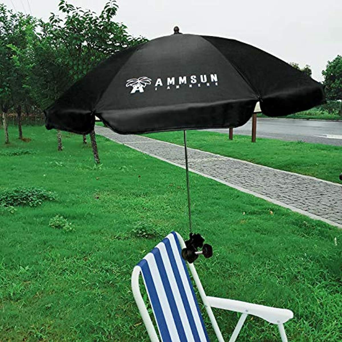Chair Umbrella with Adjustable Clamp 43 inches UPF 50+, Great for Patio