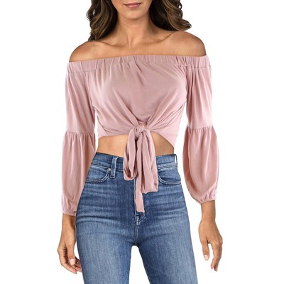 Женские брюки L-образного кроя с рукавами три четверти и завязками спереди, открытыми плечами BHFO 0636