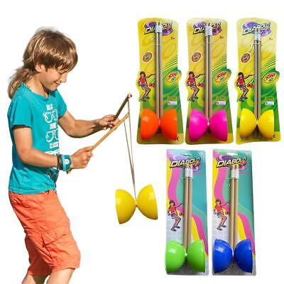 Kids Play Colourful Juggling Diabolo Set Toy Wooden Sticks Fitness Trick Toys