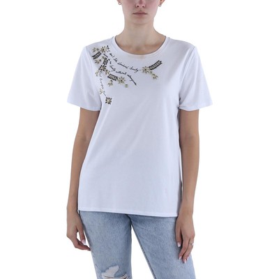 Женская белая футболка с графическим принтом Karl Lagerfeld Paris Top XL BHFO 1301