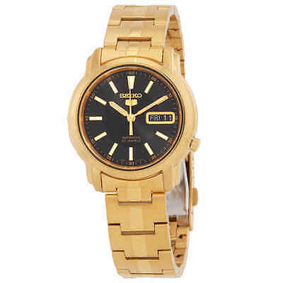 Мужские часы Seiko 5 с автоматическим черным циферблатом SNKL88K1