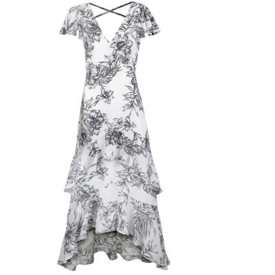 

Christian Siriano New York Женское макси-платье цвета слоновой кости цвета металлик  BHFO 5168, Eggshell combo