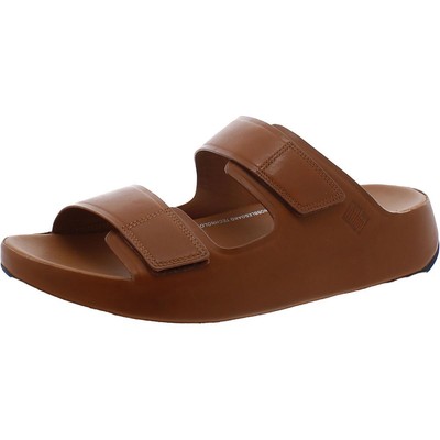 Мужские сандалии-слайды Fitflop из коричневой кожи Samel 10 Medium (D) BHFO 8818