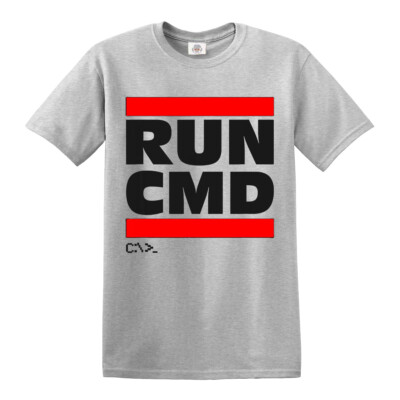 Run CMD Computer Programmer T-Shirt Funny Gift Present Novelty Top Tee