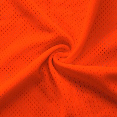Neon Orange Pro Mesh Heavy Athletic Jersey Fabric - 58'' Wide - Medium Holes