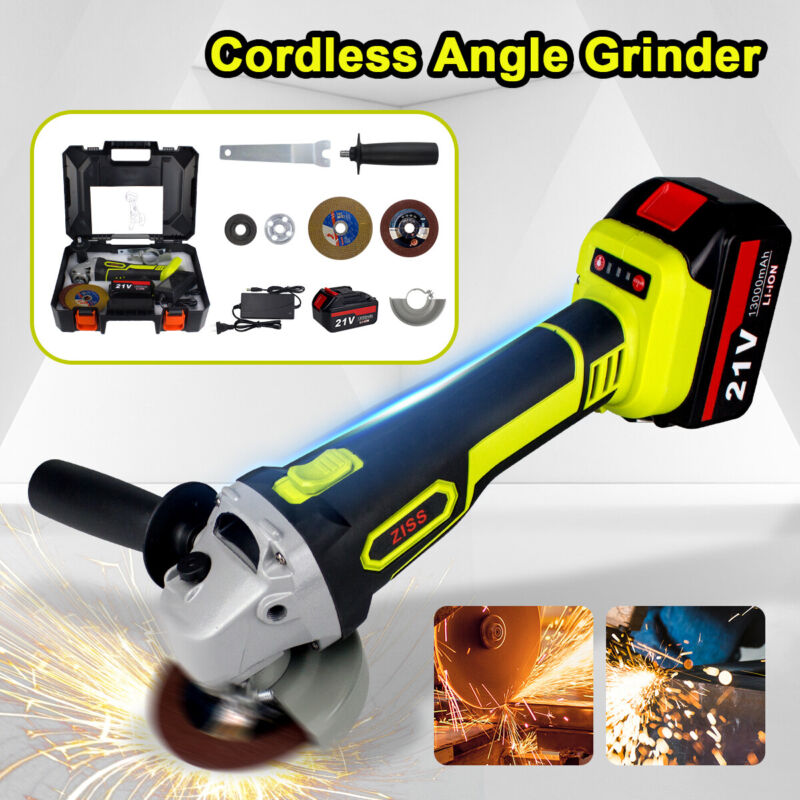 Cordless Angle Grinder Brushless 12000rmp 115mm Cut‑off Tools Set With Battery