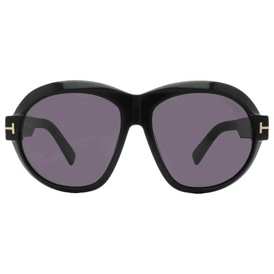Pre-owned Tom Ford Inger Smoke Oval Ladies Sunglasses Ft1113 01a 59 Ft1113 01a 59 In Gray