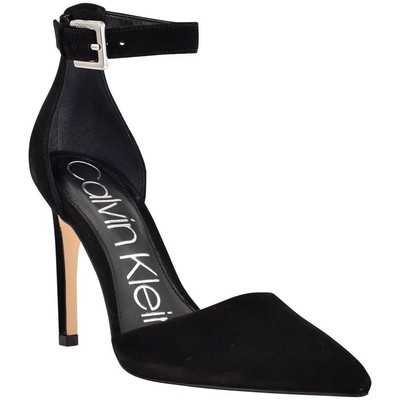 

Calvin Klein Womens Hilda Suede Туфли на шпильках с ремешком на щиколотке и ремешком на щиколотке BHFO 0374, Черный, Hilda