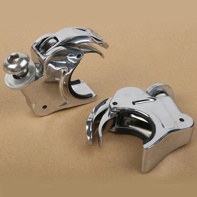 Chrome 39mm 41mm 49mm Quick Release Windshield Clamps For Harley Dyna