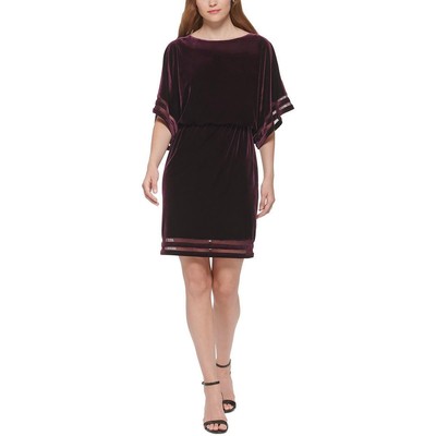 Женское фиолетовое бархатное платье-сорочка до колен Jessica Howard Petites 10P BHFO 6945