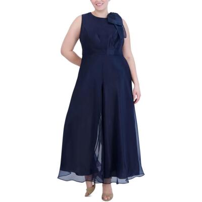 Eliza J Женский темно-синий комбинезон из органзы с широкими штанинами Evening Plus 14W BHFO 7293