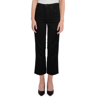 

Женские черные укороченные джинсовые джинсы-клеш с высокой посадкой Rag - Bone  BHFO 0036, No fade black