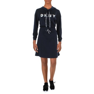 

Женское черное повседневное спортивное мини-платье DKNY  BHFO 0110, Midnight