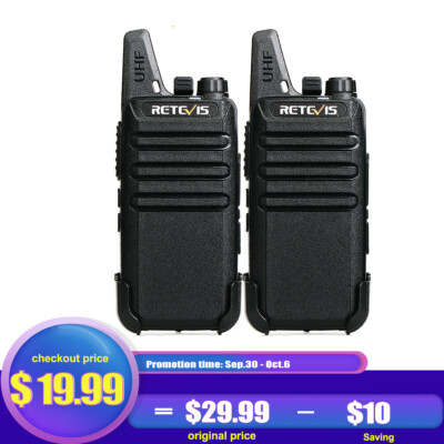 Retevis RT22 UHF Walkie Talkies Two Way Radio 2W CTCSS/DCS VOX For Family 2Pack