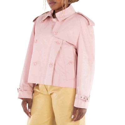 Pre-owned Burberry Cropped Trenchcoat In Pink