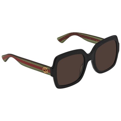 Pre-owned Gucci Brown Square Ladies Sunglasses Gg0036sn 002 54 Gg0036sn 002 54