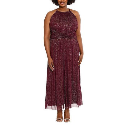 Женское вечернее платье макси с фиолетовым блеском London Times Plus 16W BHFO 8255