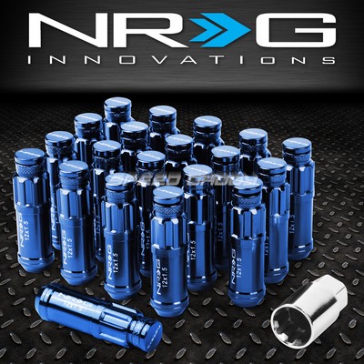 ГОНОЧНЫЙ ОБОД NRG 20X С УДЛИНЕННЫМ АНОДИРОВАННЫМ КОЛЕСНЫМ НАКОНЕЧНИКОМ ДИАМЕТРОМ 66 ММ + ПЕРЕХОДНОЙ КЛЮЧ + КОЛПАЧОК СИНЕГО ЦВЕТА